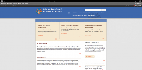 Arizona State Board of Dental Examiners homepage
