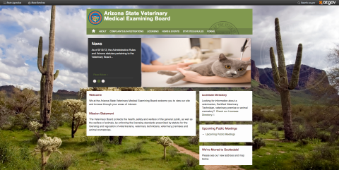 Arizona State Veterinary Medical Examining Board homepage