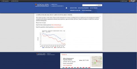 Employment Population and Labor Statistics, laborstats.az.gov home page