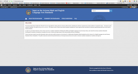 Arizona State Board of Education's K-12 Standards website