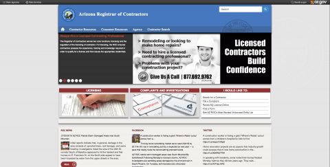 Registrar of Contractors Home Page