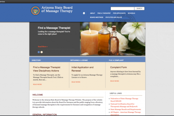 Arizona State Board of Massage Therapy Home Page