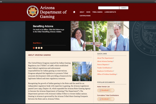 Arizona Department of Gaming homepage