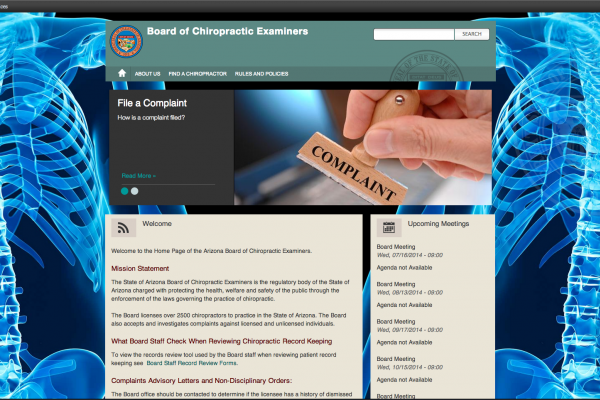 Board of Chiropractic Examiners homepage