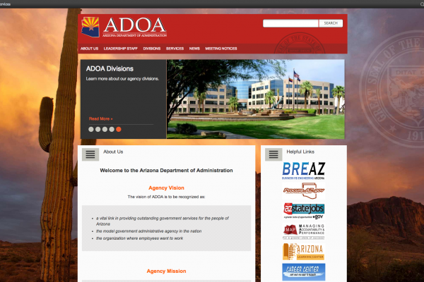 Arizona Department of Administration website