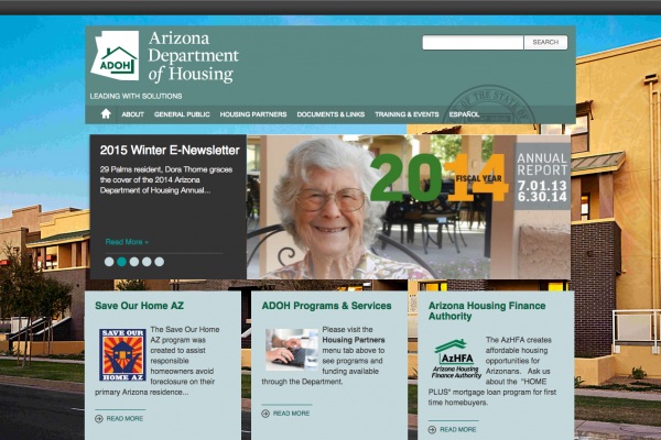 Arizona Department of Housing home page